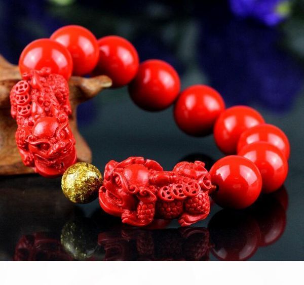 

opening a lucky cinnabar double bracelet men and women couple models lucky transfer fashion bracelet gold foil, Black