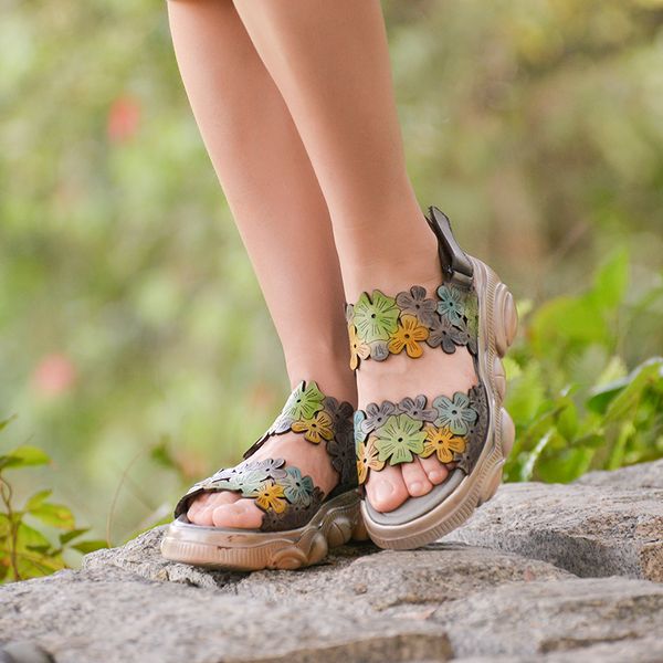 

xiangban summer women sandals 2020 leather retro sponge cake platform sandals peep toe fashion sandalia feminina, Black