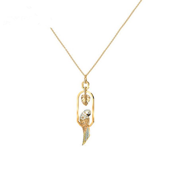 

clever parrot charm women long necklace swa gold color fashion, Silver