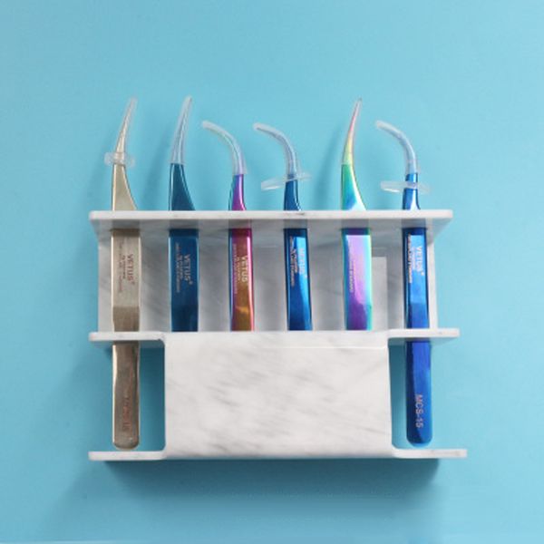 

yiowio 2 layers 3 colors eyelashes tweezers clip forceps storage shelf rack makeup tweezers store shelf tool