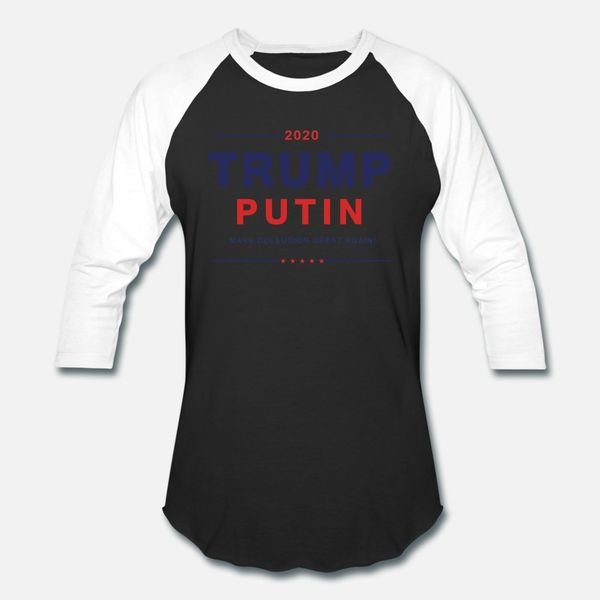 

trump putin 2020: make collusion great again t shirt men customized 100% cotton crew neck standard graphic basic summer style slim shirt