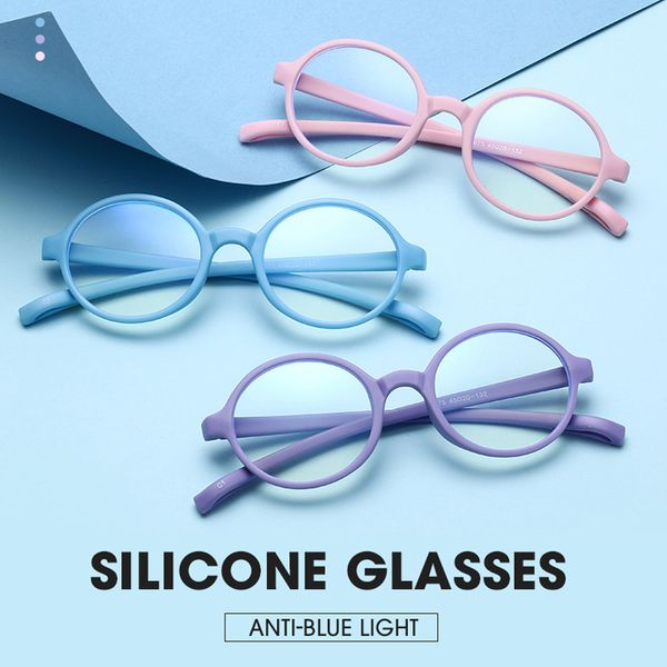 

glasses frame 2020 blue light blocking glasses kids boy girl square computer eyeglasses clear lens optical frame uv400, Silver