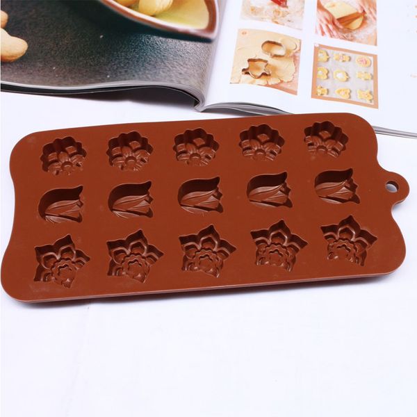 

silicone, chocolate mold, 15 small flower shaped