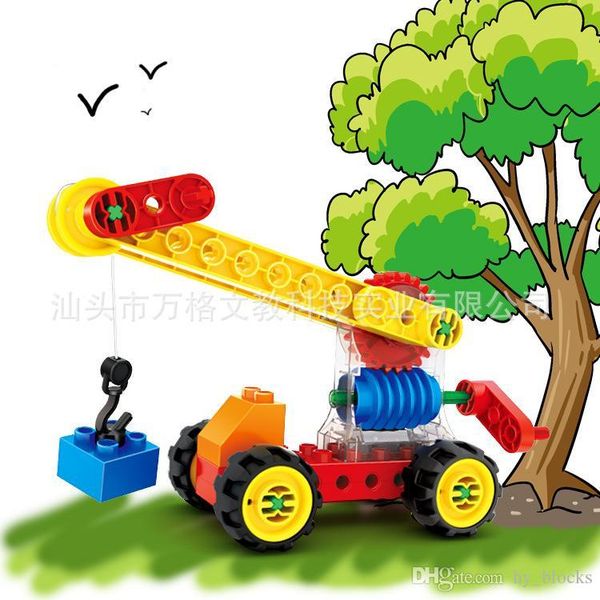 

33pcs assemble children's educational toys big particles diy mechanical building blocks turbine small crane for boys kids diverse style
