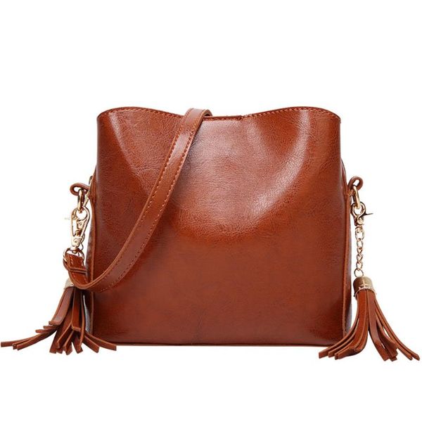 

ocardian-2020 fashion women bucket vintage tassel messenger bag retro shoulder bag simple crossbody tote 6j24