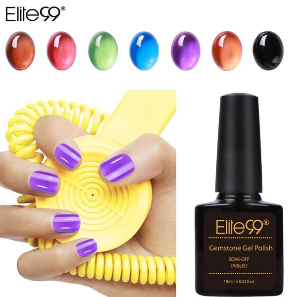 

nail gel elite99 10ml gemstone glass polish mirror effect titanium silver semi permanent translucent uv varnish, Red;pink
