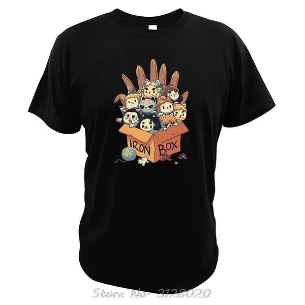 

iron box t shirt cute cartoon game of boxes creative cotton tees fashion smash cats t-shirt cotton tshirt