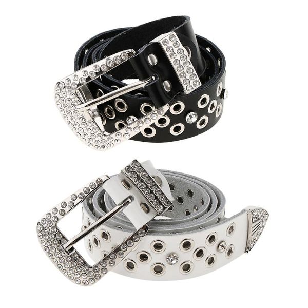 

rhinestone rivets leather waist belt western cowgirl belt waistband, Black;brown