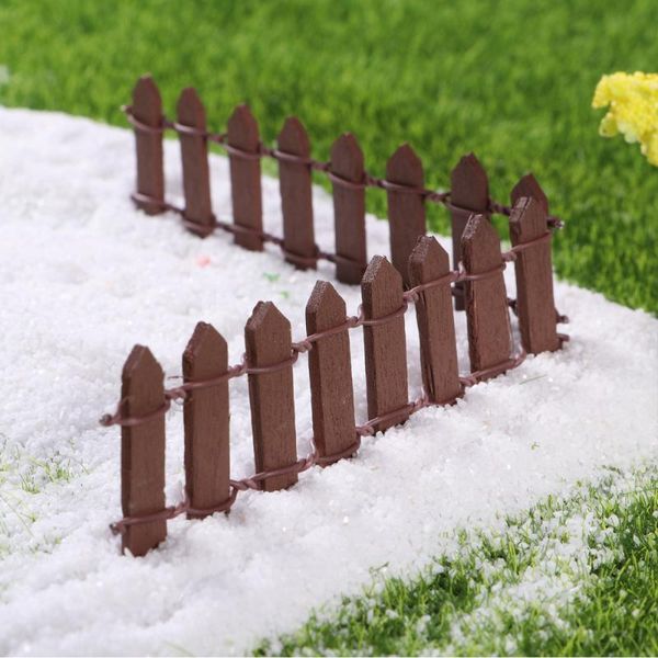 

10pcs mini small wood fence diy mini house fairy garden micro plant pot decor bonsai terrarium ornament (pink