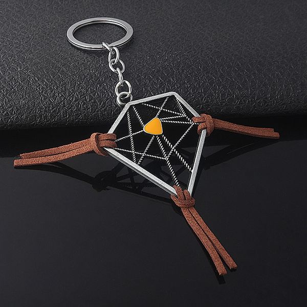 

game death stranding dreamcatcher keychain sam's dream catcher metal pendant amulet amelie bridget keyring car jewelry llavero, Silver