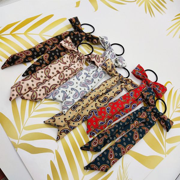 

hair accessories arrival women cashew print rubber girl's paisley pattern rope circle headwear hairbands
