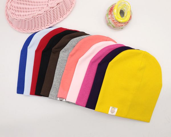 

for warm solid color children baby street dance hip hop hat cotton spring autumn toddler hat scarf boys girls cap winter hat bjwke, Yellow