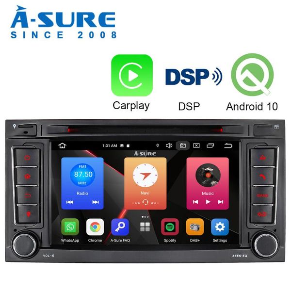 

a-sure car multimedia player 2 din android 10.0 radio carplay dsp gps dvd navigation for vw multivan transporter t5 car dvd