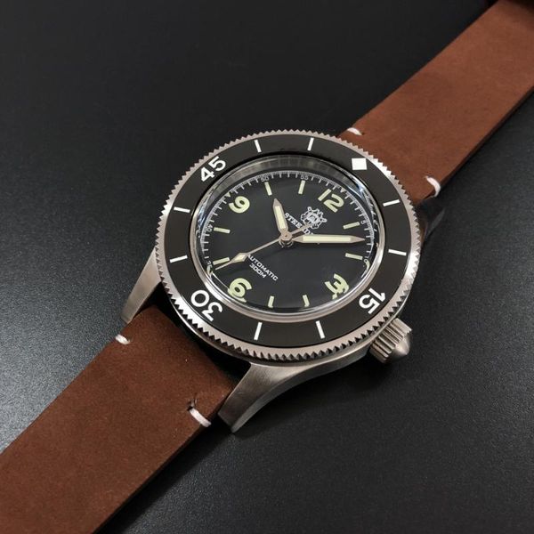 

sd1952 нержавеющей стали 300m водостойкой керамический ободок steeldive nh35 dive watch, Slivery;brown