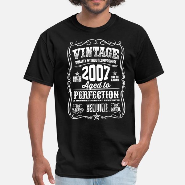 

vintage 2007 aged to perfection white print t shirt men personalized cotton s-xxxl male crazy new fashion summer style outfit shirt