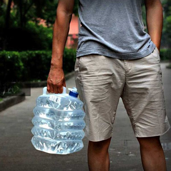 

5l/8l/10l/15l car bucket plastic bottles with tap water home picnic bbq portable creative outdoor tourism folding car organizer