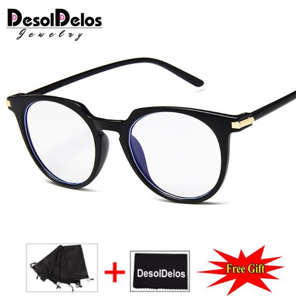 

2020 eyeglasses frame retro anti-blu-ray round frame wild literary computer glasses simple glasses woman fashion, Black