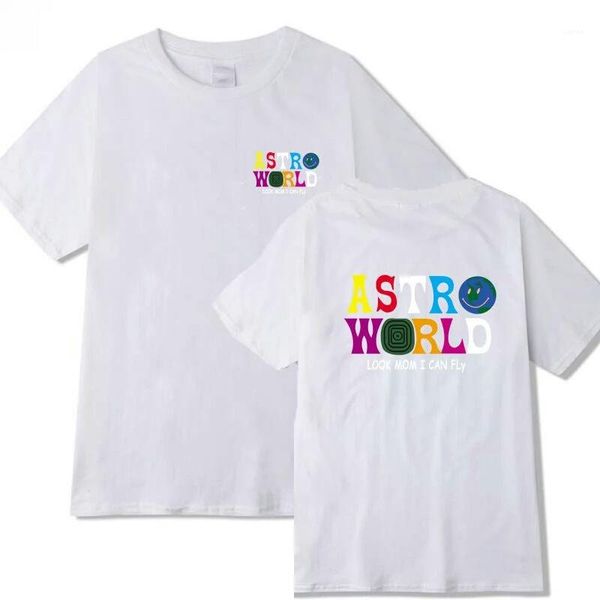 

crew neck tees travis scotts astroworld letter print mens designer tshirts male clothing summer short sleeved, White;black