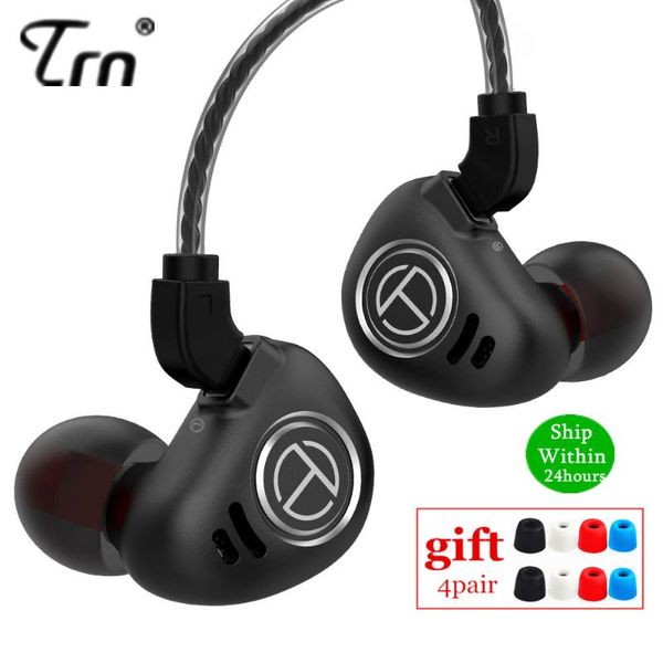 

trn v90 4ba+1dd metal headset hybrid units hifi bass in ear monitor noise cancelling earphone v80 zs10 pro x6