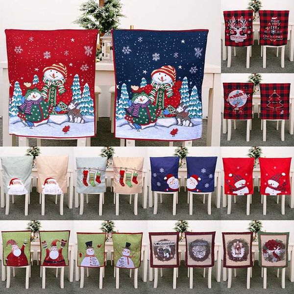 

chair covers christmas back cover santa clause hat decoration for home 2021 dinner table party de