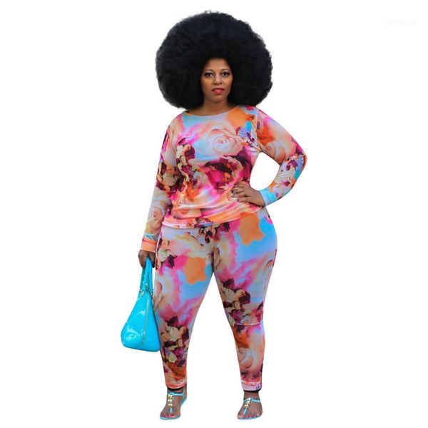

floral tracksuits women casual 2 piece pants slim long sleeved tshirts long pants suit fashion women tracksuits plus size designer, White