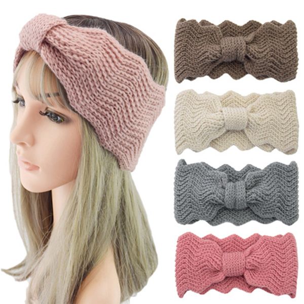 

women headband knotted wide turban twist knitted cotton hairband cross bows elastic hairbands makeup headbands hair accessories, Silver