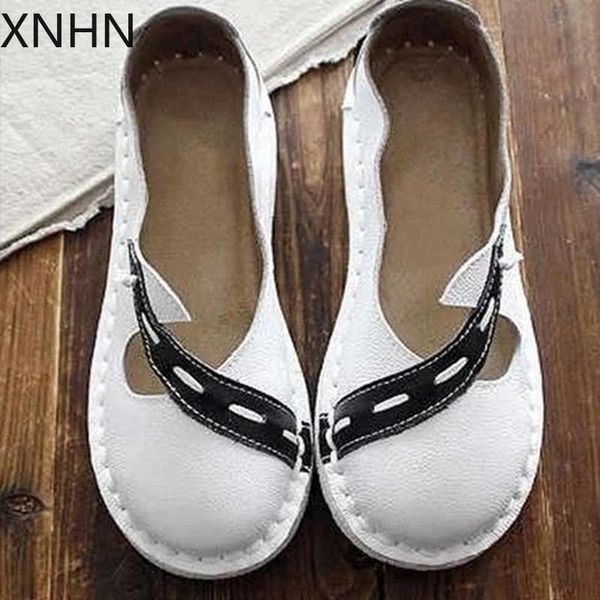 

women flats shoes woman flat plus size shoe luxury pu leather cut out slip on sandals chaussures femme zapatos mujer sapato, Black