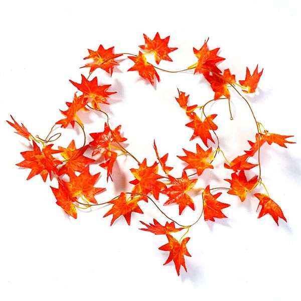 

2 pcs garden table artificial maple leaf autumn hanging vine home decoration