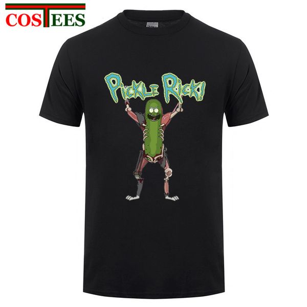 

2017 men's new funny pickle rick printed short sleeve t-shirt summer fashion cool novelty o-neck breathable soft tee shirts