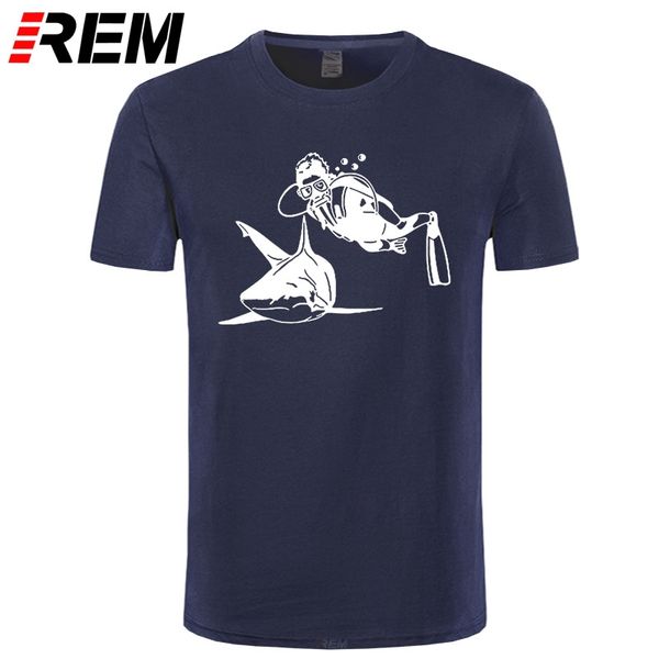 

divings design t-shirts printed men tshirt cool funny men's tee shirts cotton casual t shirts new interesting shark and man