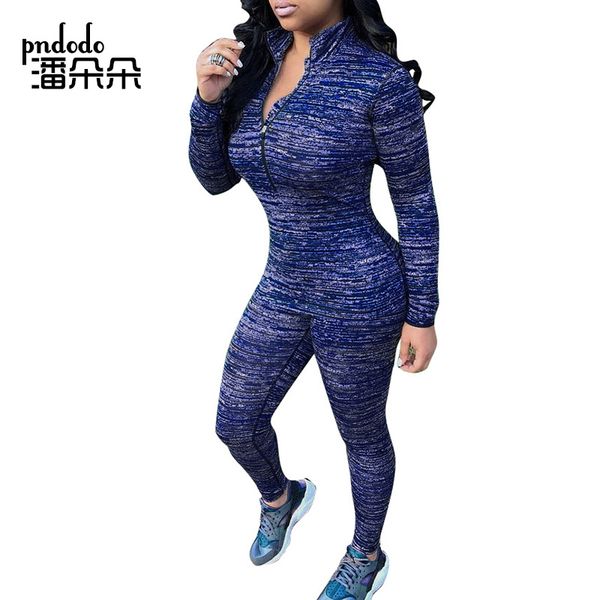 

pndodo long sleeve two set piece womens clothing fitness sweatsuits zipper and pants ladies casual spring 2 piece tracksuit, Gray
