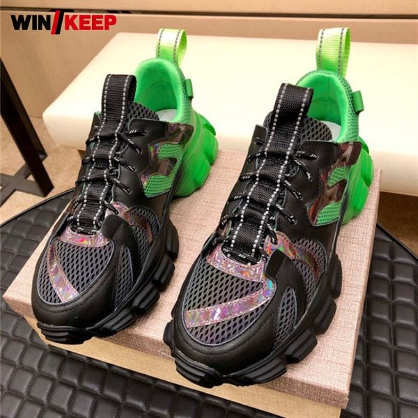 

vintage platform sneakers men brand real leather cowhide patchwork mesh sport shoes trainers outdoor running shoes