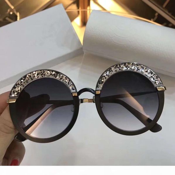 

women gotha s gold matte black grey gradient round sunglasses sonnenbrille fashion brand gafas de sol with hard box, White;black