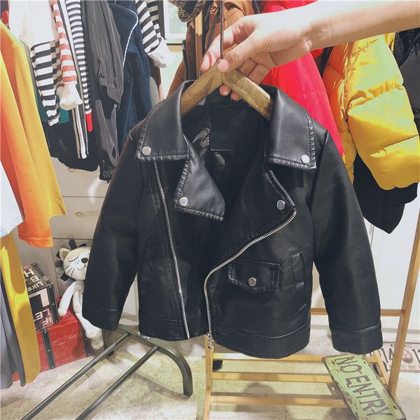 

new fashion spring and autumn and the wind pu leather leather coat baby boys girls short children jacket, Blue;gray