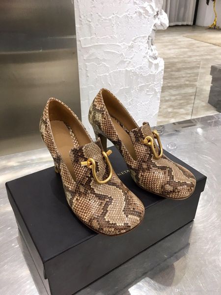 

2020 new leather production high heel loafer in python printed leather comfortable designer shoes women designer designer1