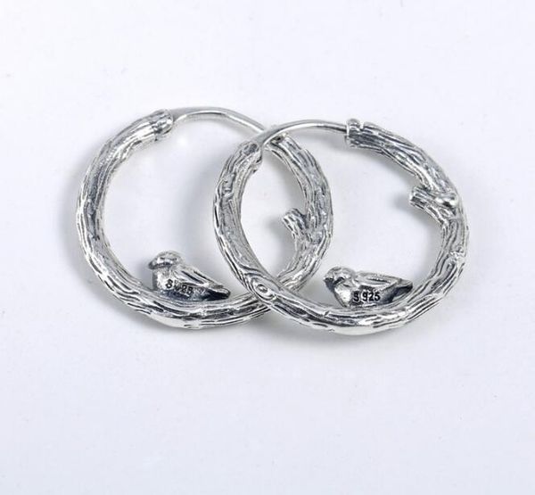 

2018 spring authentic 925 sterling silver spring bird earrings for women wedding birthday gift jewelry stud002, Golden;silver