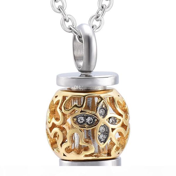 

ijd4563 crystal bone cremation jewelry for pet ash holder funeral jewelry for ashes memorial urn pendant neckalce keepsake jewelry, Silver