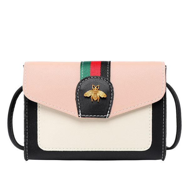 

women fashion small crossbody bag pu leather bees striped messenger bag fashion all-match girl's small shoulder bag designer