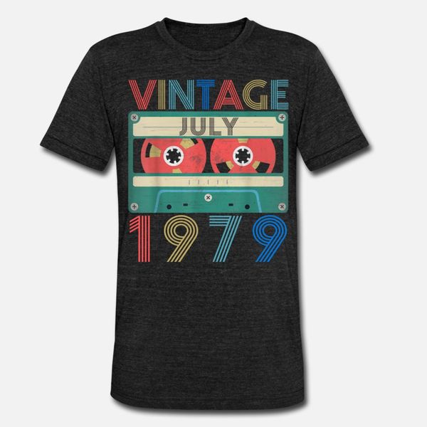 

retro vintage july 1979 birthday t shirt men designer cotton s-xxxl male cute basic summer style formal shirt, White;black