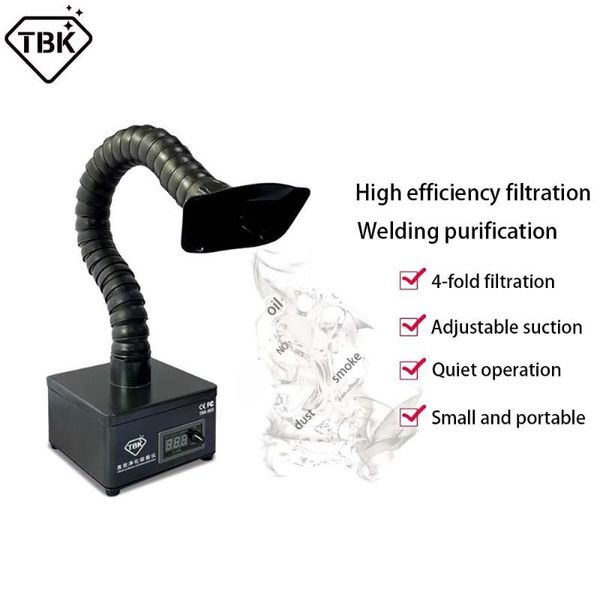 

tbk805 mini fume extractor 220v smoking instrument high filtering laser machine smoke purifier phone repair welding absorber
