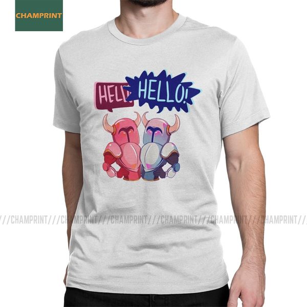 

hello shovel knight t-shirts men cotton t shirts game yacht club plague indie shield grumps short sleeve tee shirt plus size top