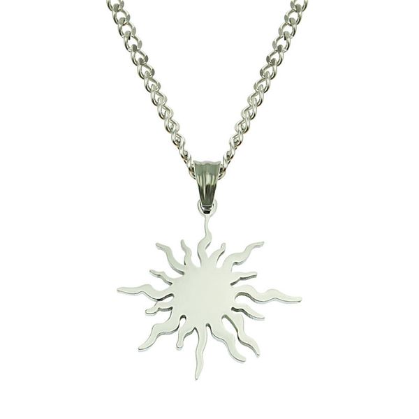 

hip hop sun pendant necklace korean hip hop boy girl couple personality creative necklace jewelry gift, Silver