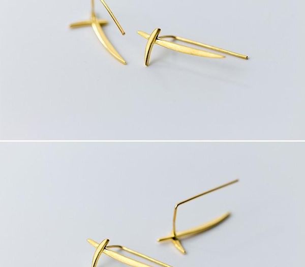 

onstall sterling silver 925 wavy stud earrings korean twist line small fresh sweet wave smooth ear88, Golden;silver