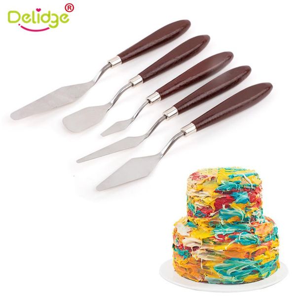 

delidge set scraper painting oil baking spatula shovel steel fondant stainless cream tools pastry mixing 5pcs utwbl homes2011