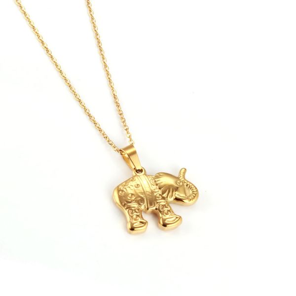 

oufei elephant necklace woman accesories stainless steel jewelry for woman fashion jewellery chain choker necklace ing, Silver