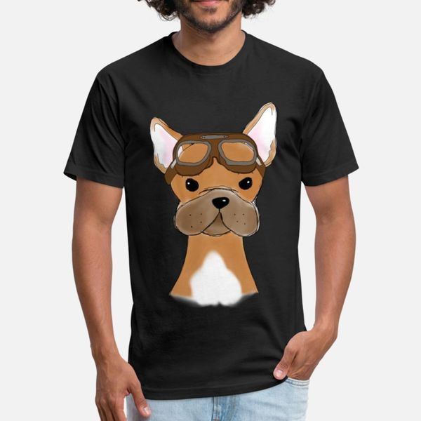 

french bulldog frenchie pilot fly gift idea t shirt men designing 100% cotton s-xxxl fit interesting basic spring autumn normal shirt