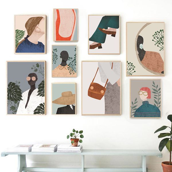 

canvas nordic poster modern home decor women art portrait posters and prints oil paintings wall pictures for living room decor