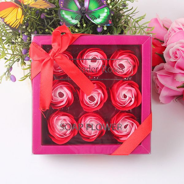 

9pcs rose head scented soap artificial flower valentines day diy home decoration