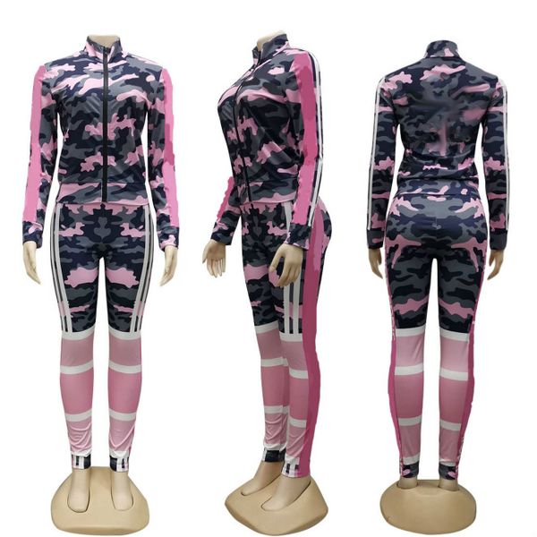 

womens tracksuits sport running wear 2020 new arrival long sleeve slim girl active lady autumn casual two piece outfits jackets + leggings, Gray