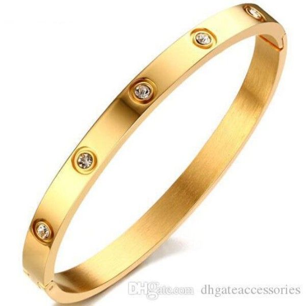 

women girl bracelets european and american 6mm stainless steel rhinestone bracelet ladies jewelry, Black